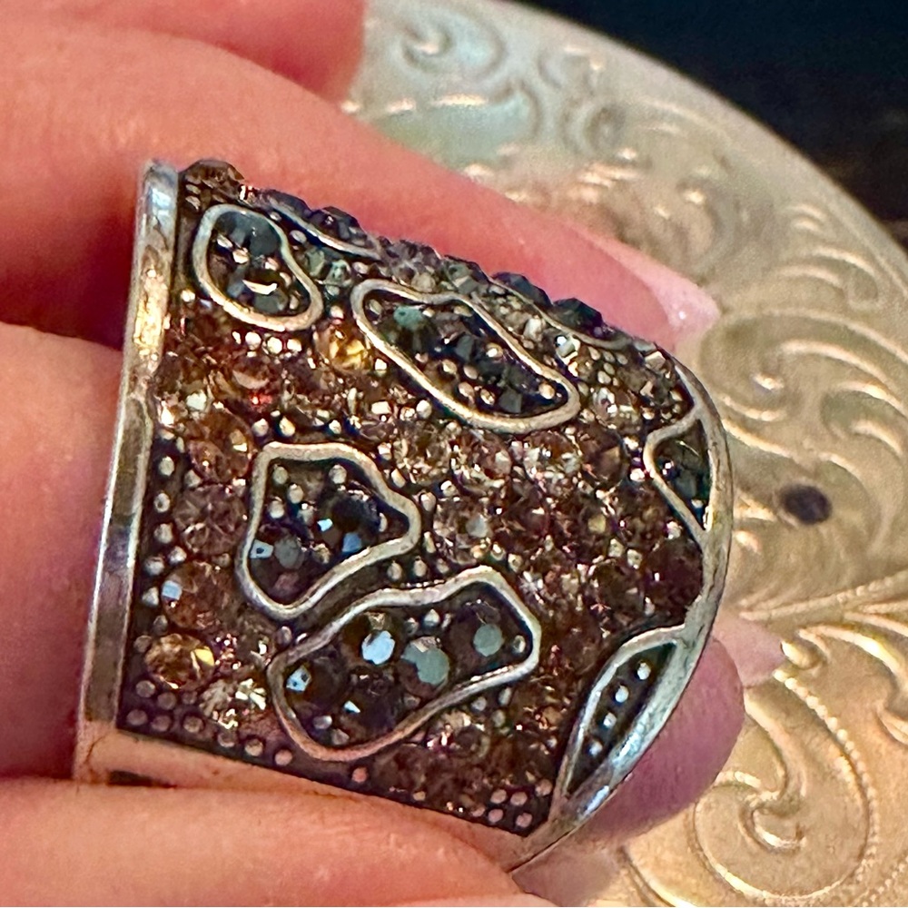 Brighton Silver And Brown Statement Ring - image 2